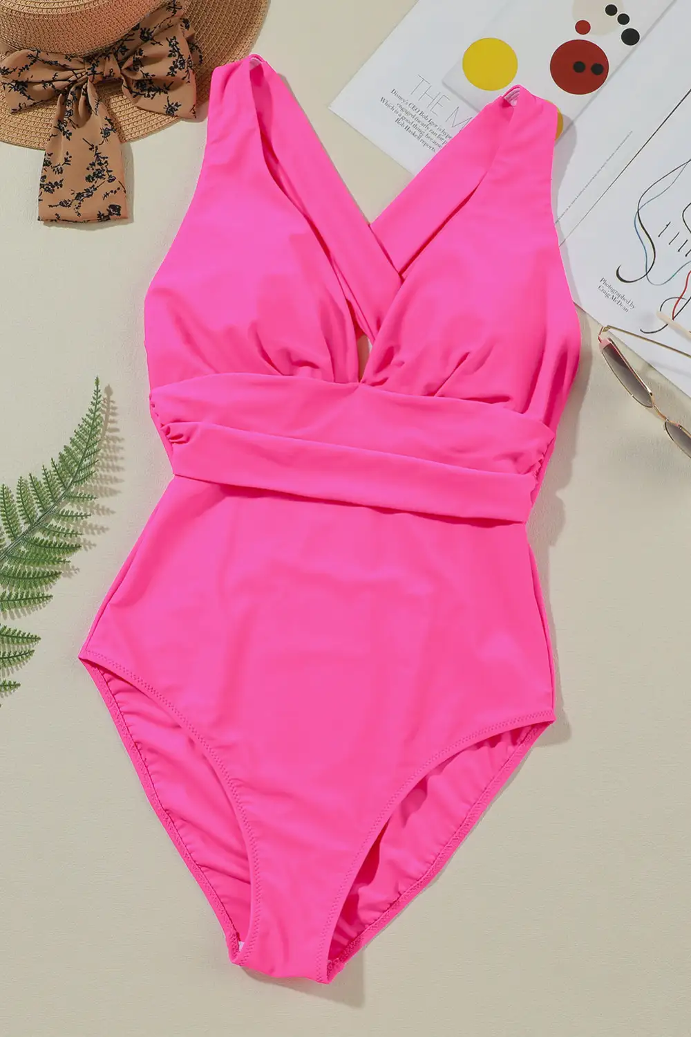 Crisscross Wide Strap One Piece Swimsuit Accessory