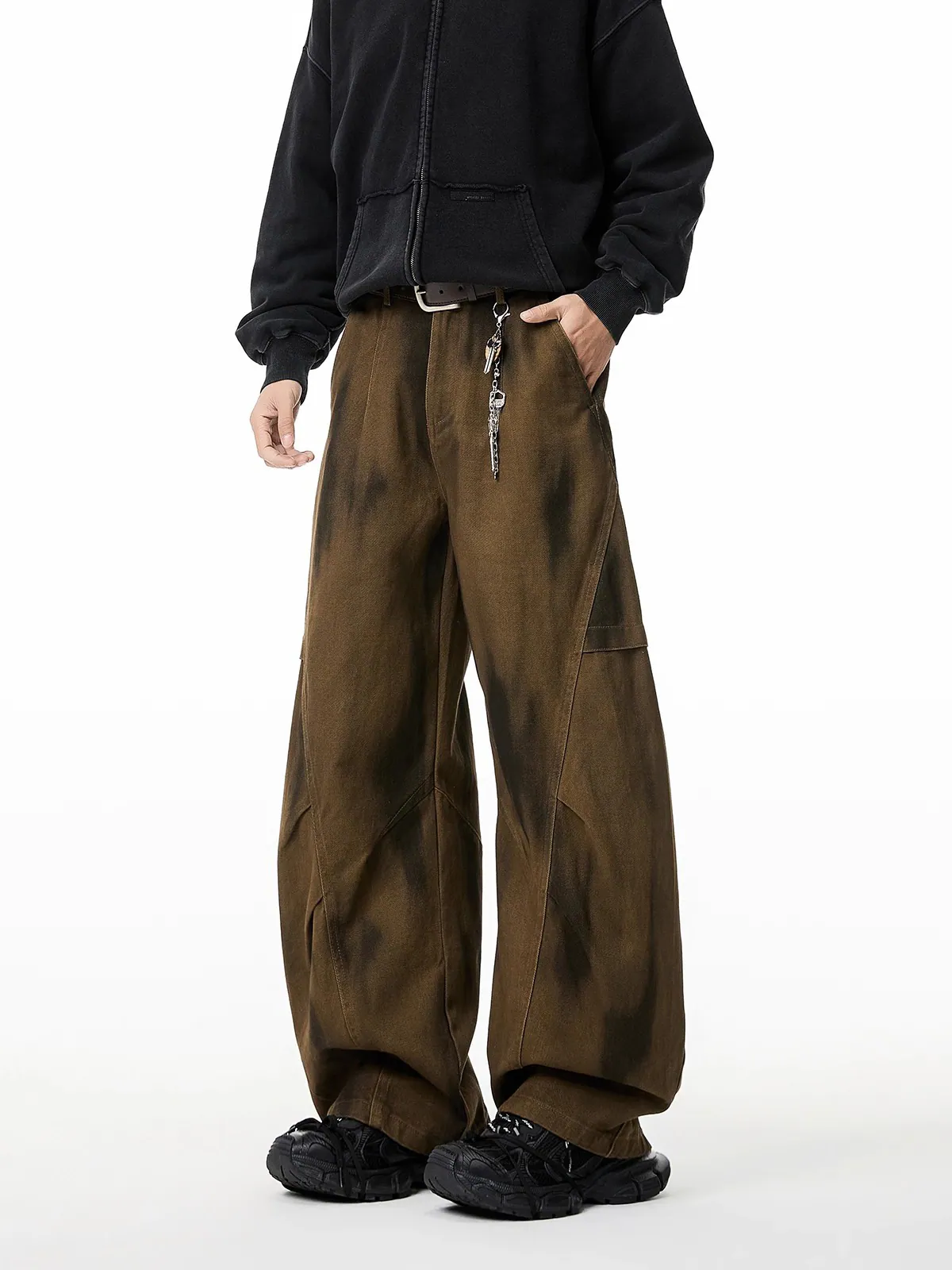 Vintage Washed Wide-Leg Denim Pants