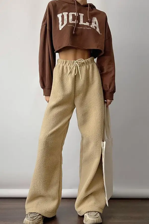 Elastic Waist Polar Fleece Pants