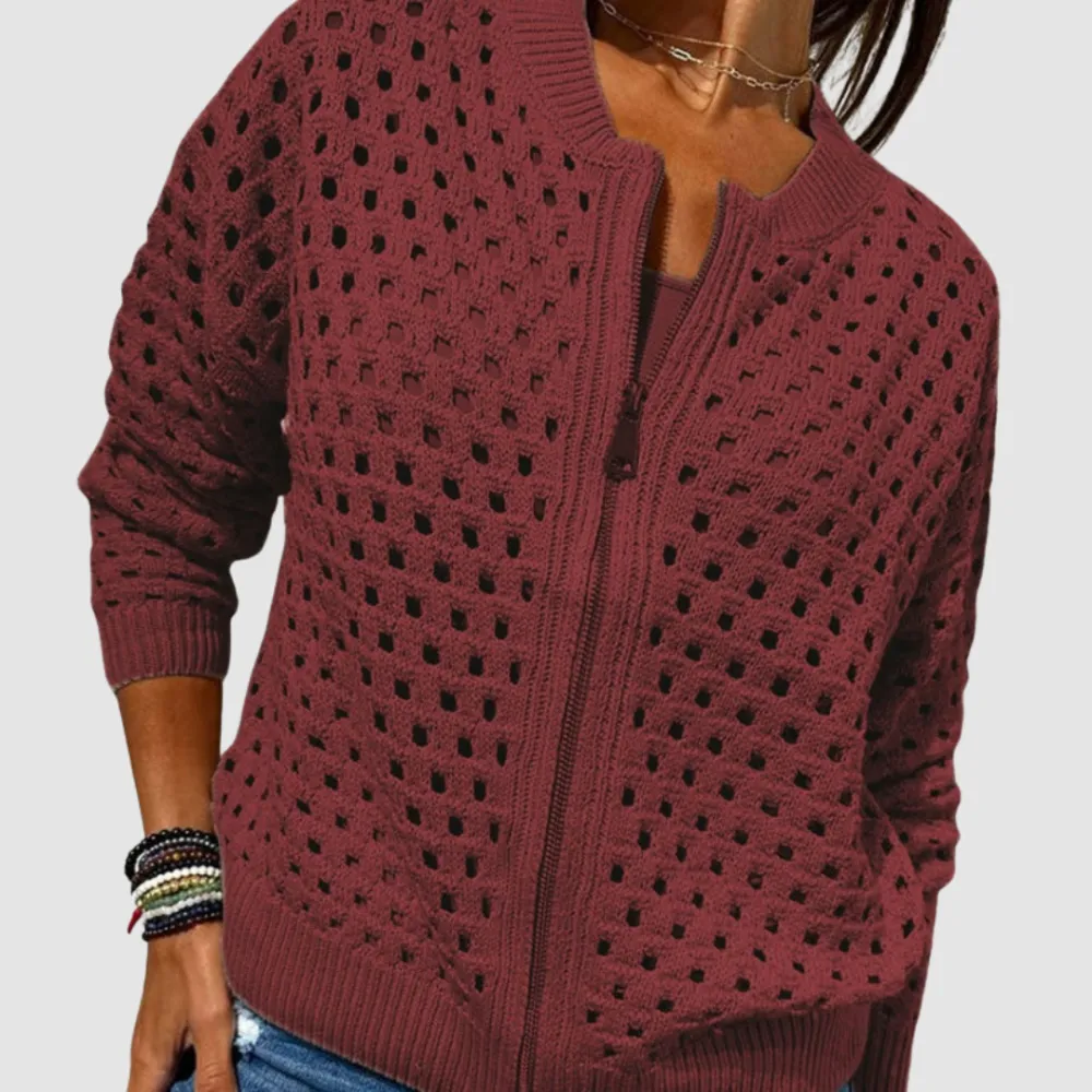 Knit Zip Front Cardigan