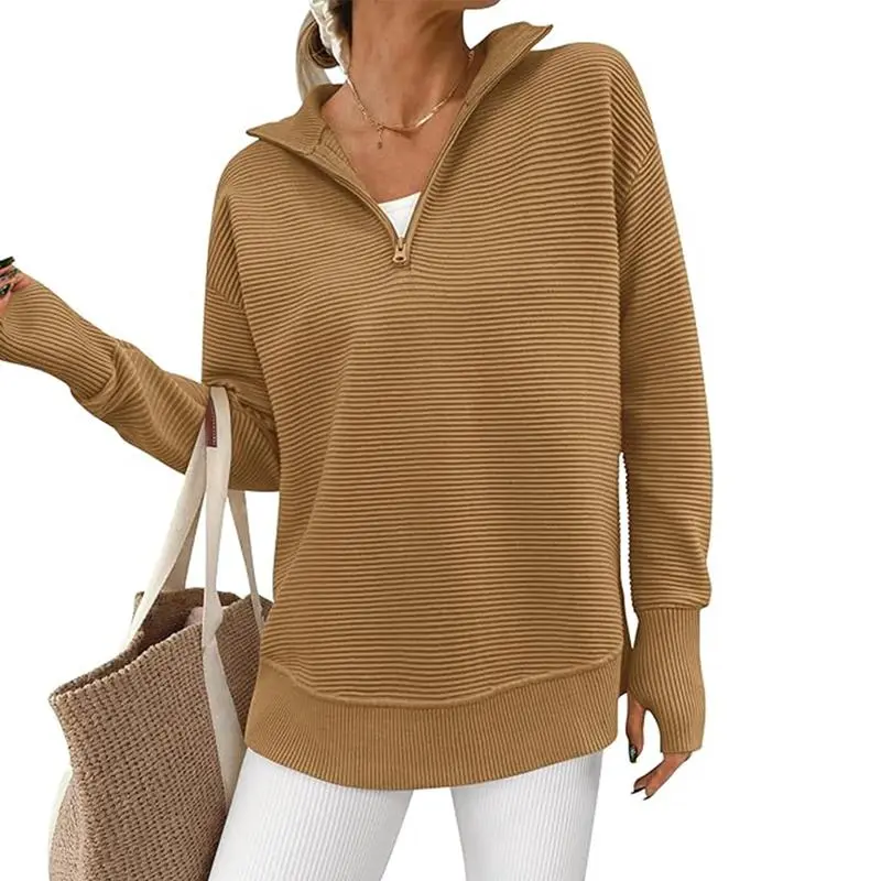 Ultimate Cozy V-Neck Ribbed Knit Pullover – All-Season Comfort & Style