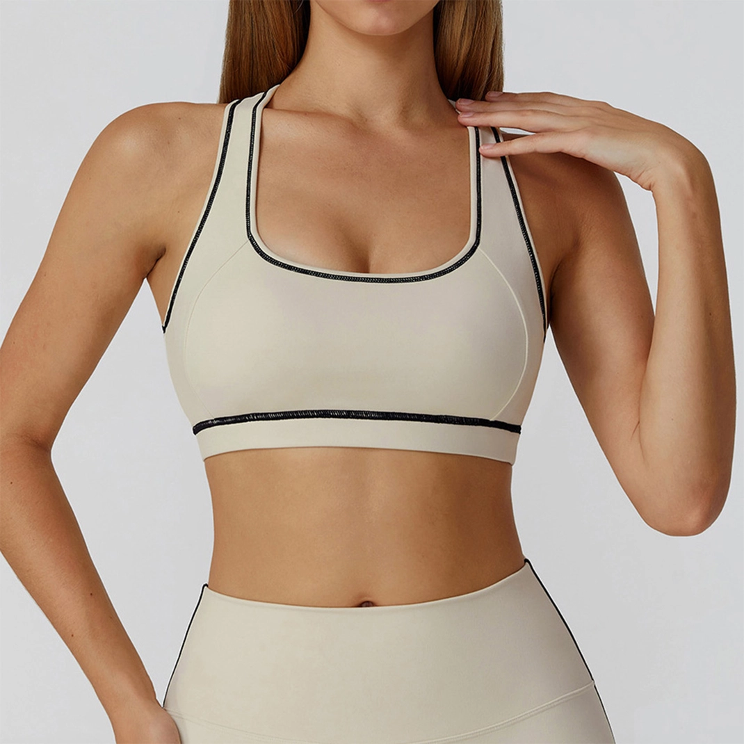 Square Neck Thin Strap Sports Bra