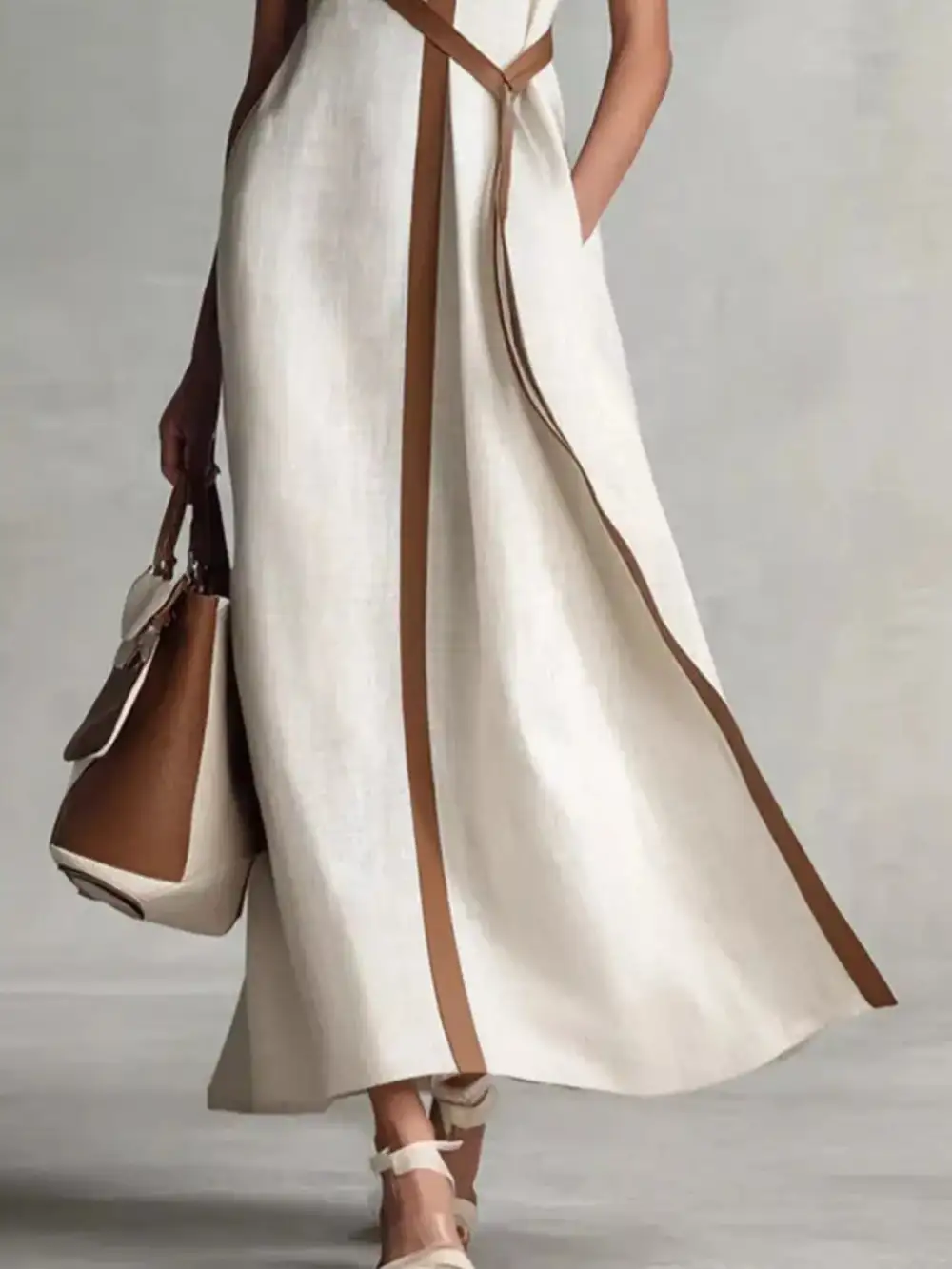 Drape Sleeveless Maxi Dress