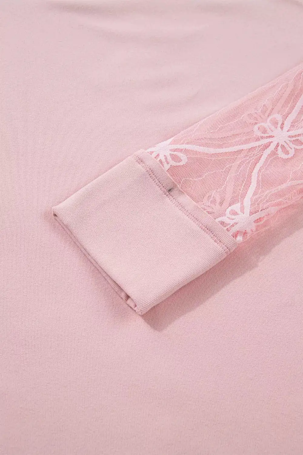 Bow Textured Patchwork Long Sleeve Tee