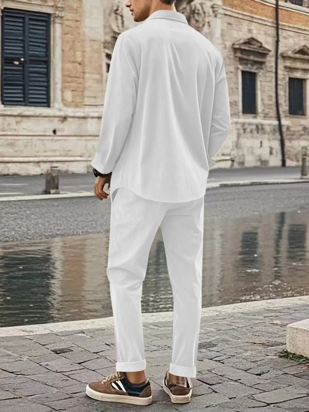 Men's Full Size Button Up Long Sleeve Shirt