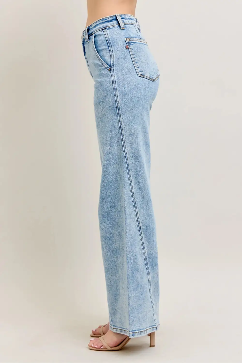 Casual High Rise Wide Leg Jeans