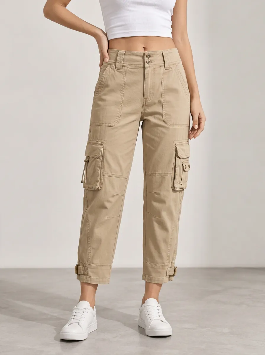 Women's Multi-Pocket Cargo Easy Motion Capri Pants