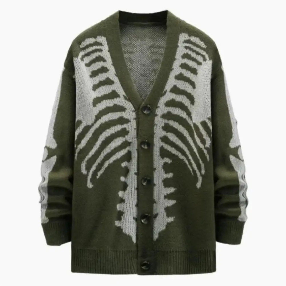Skeleton Graphic Knit Cardigan