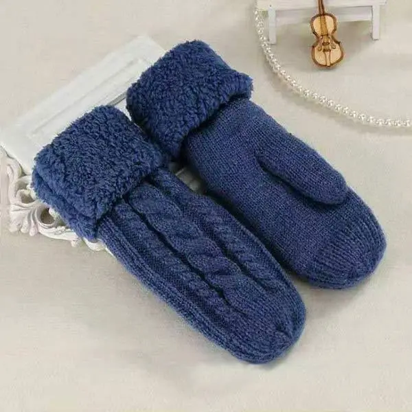Women'S Thick Fleece Double Layer Gloves 01578963C