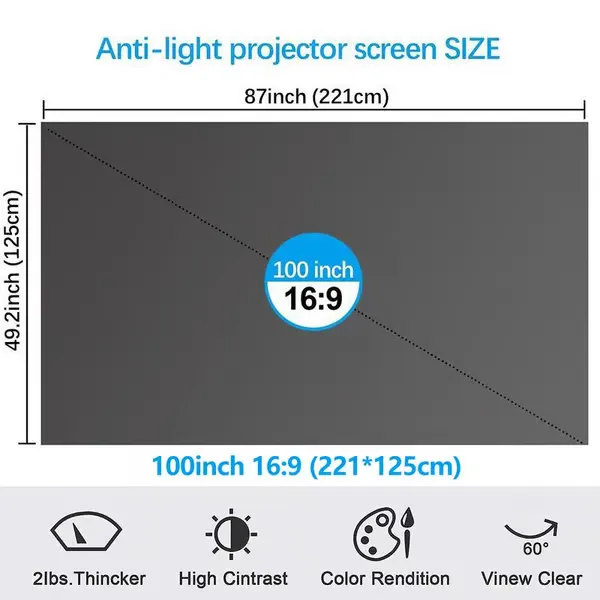 ⚡Hot Sales 49% OFF🔥Anti-Light Projector Screen (16:9)🎥✨