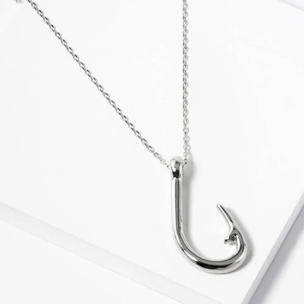 Fish Hook Pendant Necklace