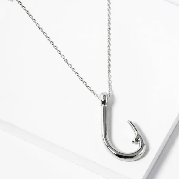 Fish Hook Pendant Necklace