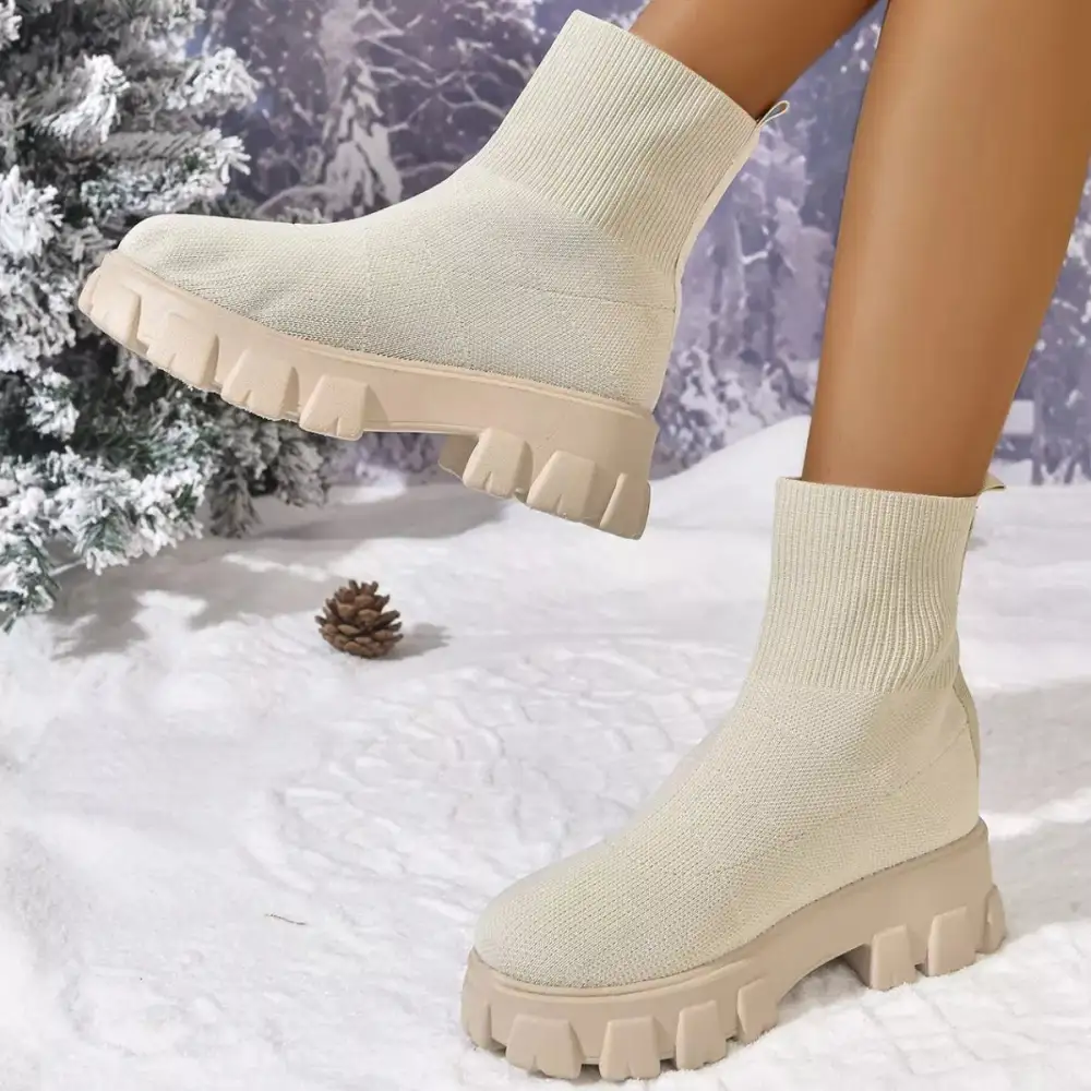 Round Toe Block Heels Boots