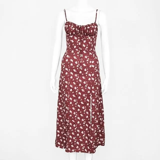 Luludress 2025 Sleeveless Lace Up Print Long Dress