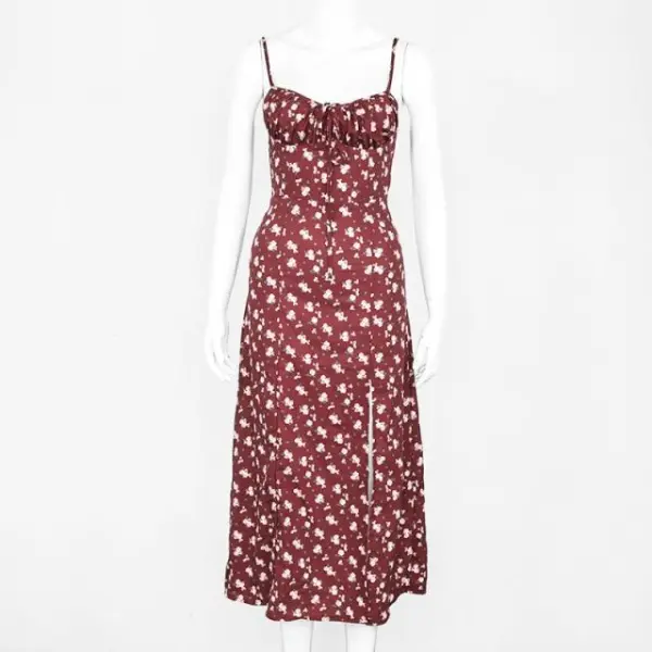 Luludress 2025 Sleeveless Lace Up Print Long Dress