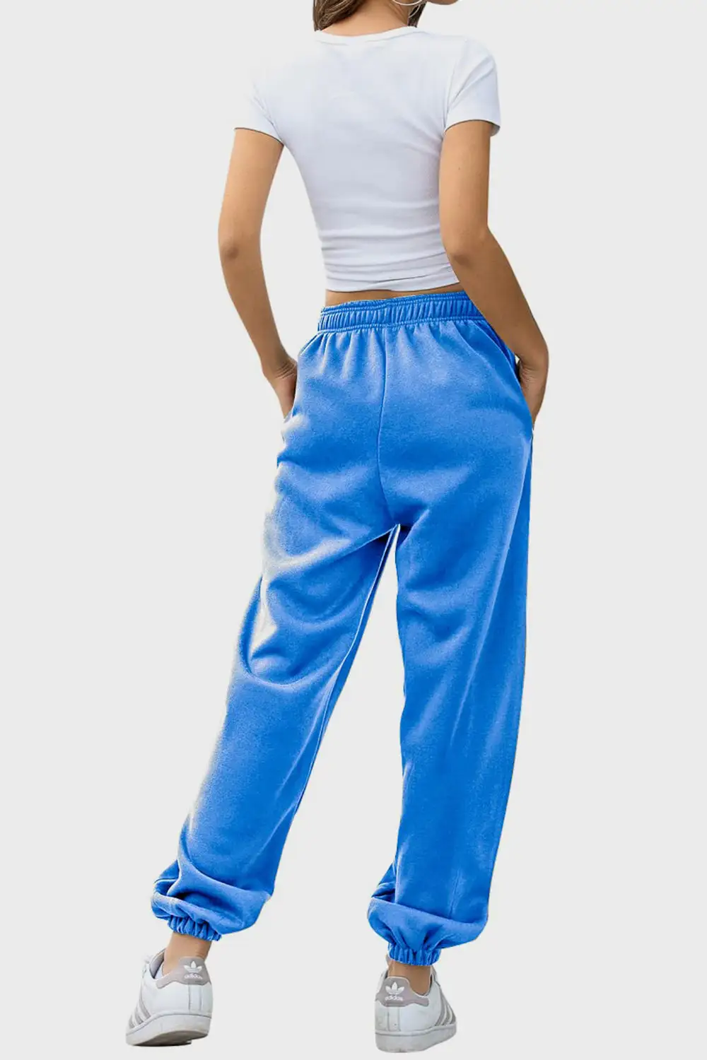 Tailored Elastic-Waist Pocketed Jogger Pants