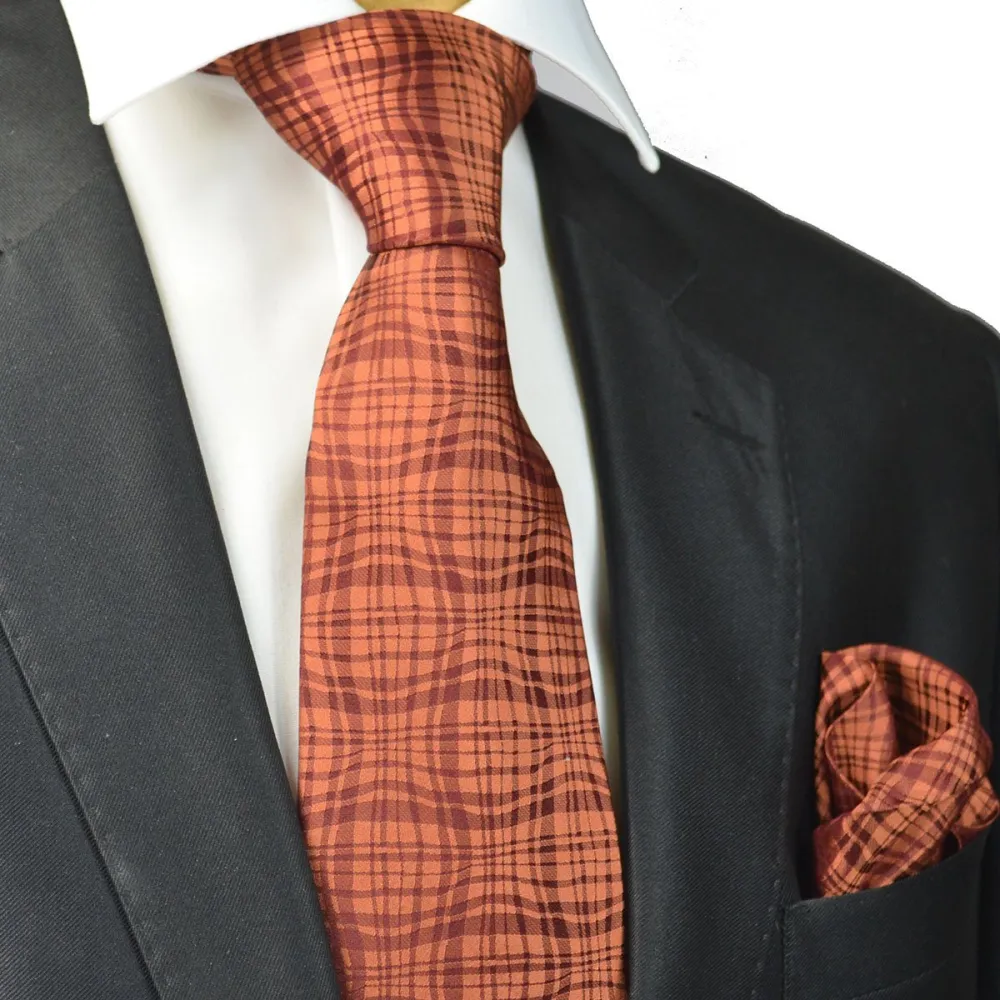 Graceful Silk Classic Men's Necktie With Pocket Square