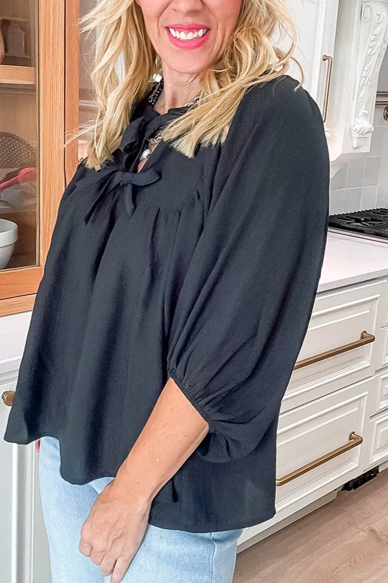 Bow Detail Tie Detail Blouse