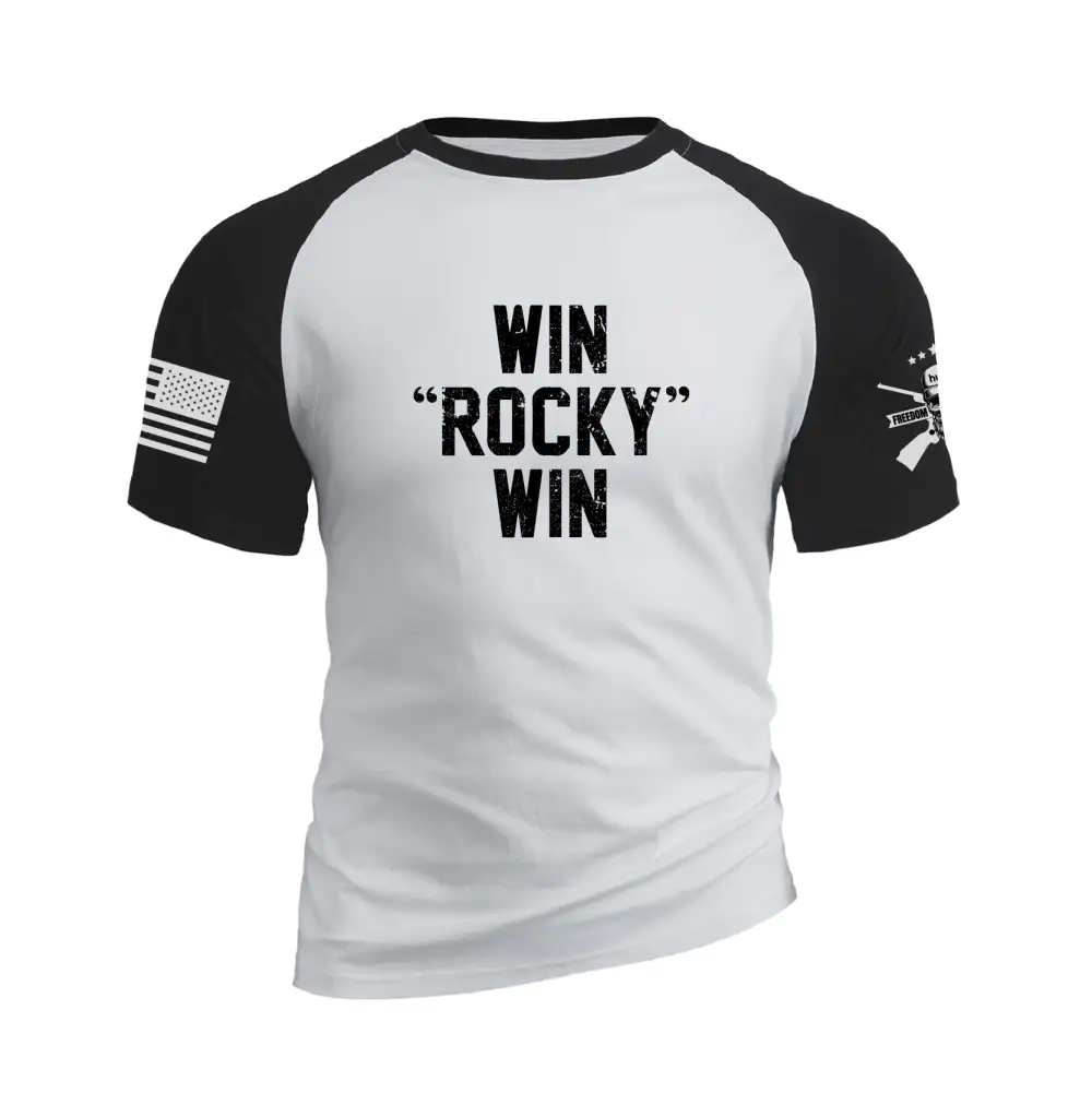 WIN ROCKY WIN RAGLAN GRAPHIC TEE