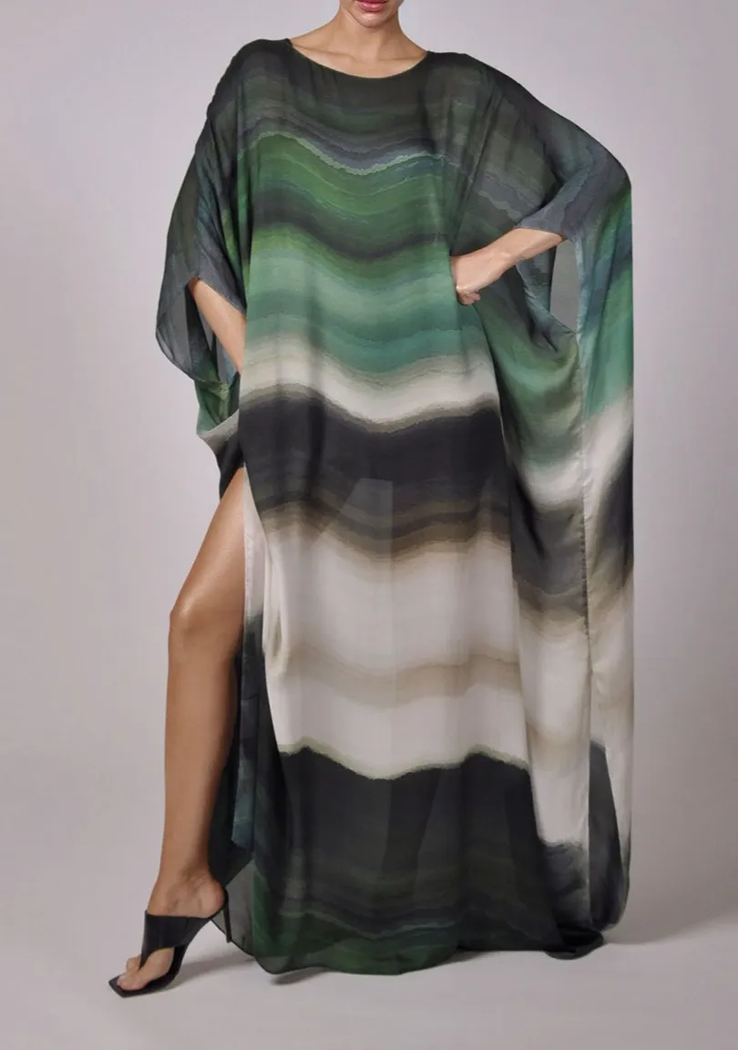 Gradient Print Kaftan Kaftan Maxi Dress
