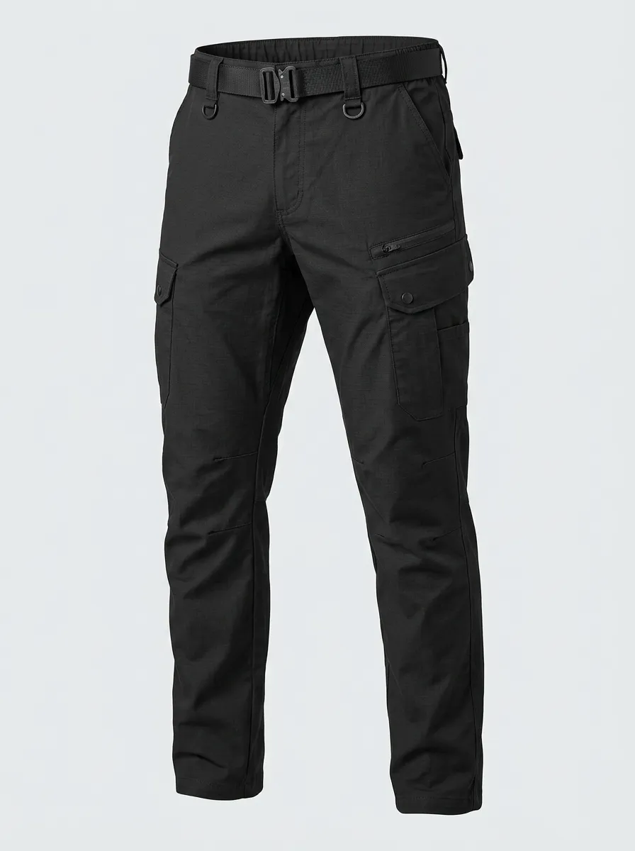 Men's Integrated-Belt Tactical Cargo Pants