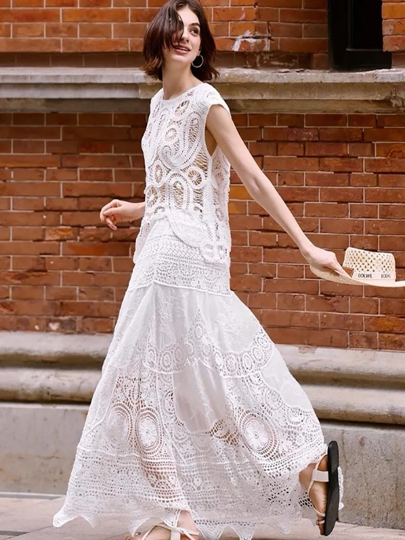 Women's Plain Hollow Out Skirt