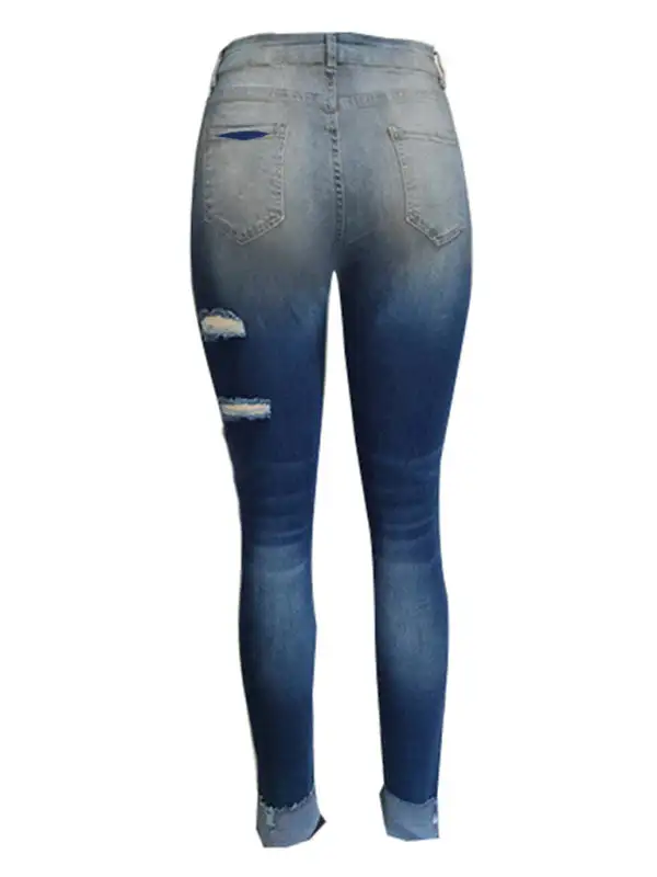 Skinny Ripped Stretch Washed Denim Jeans