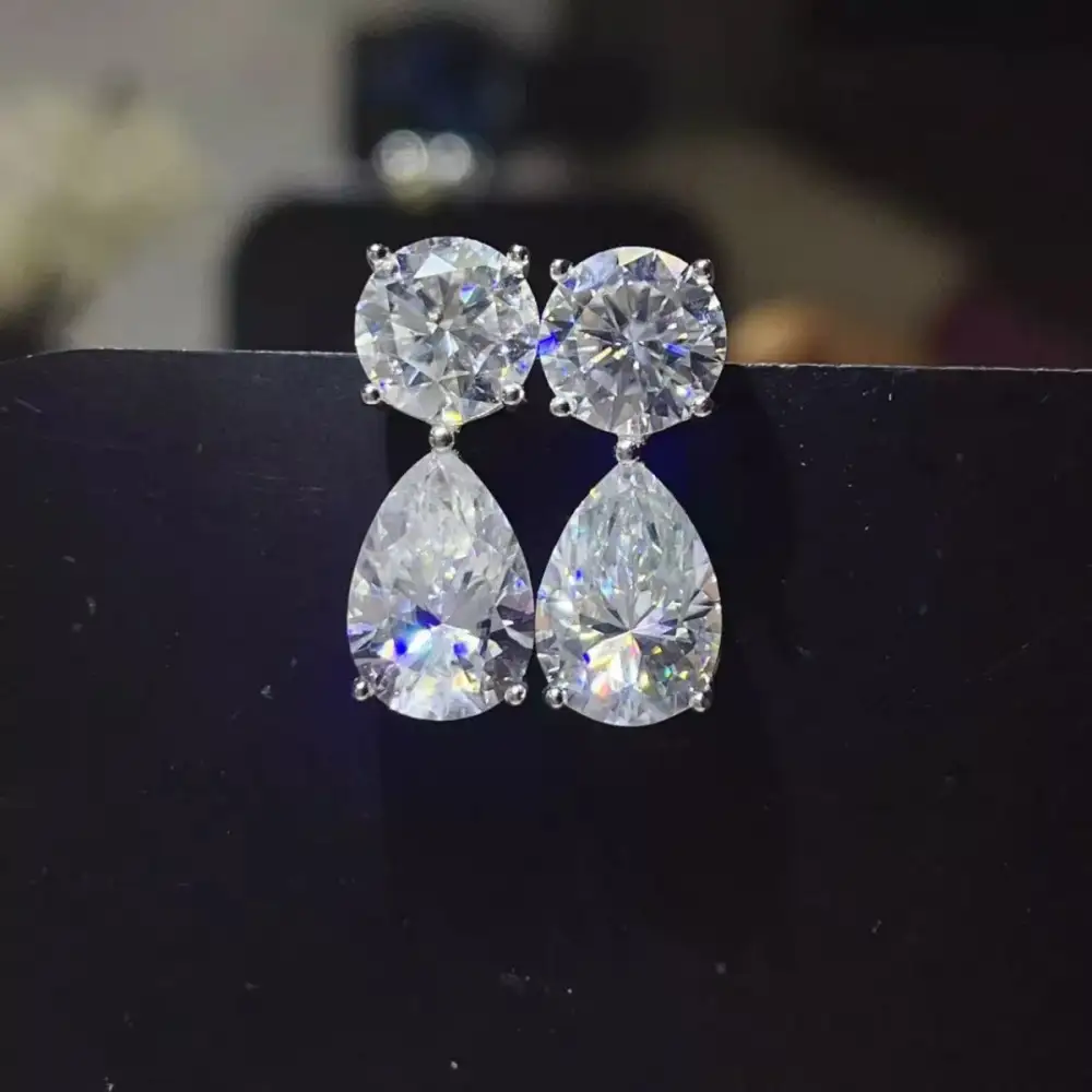 Moissanite Sterling Silver Earrings