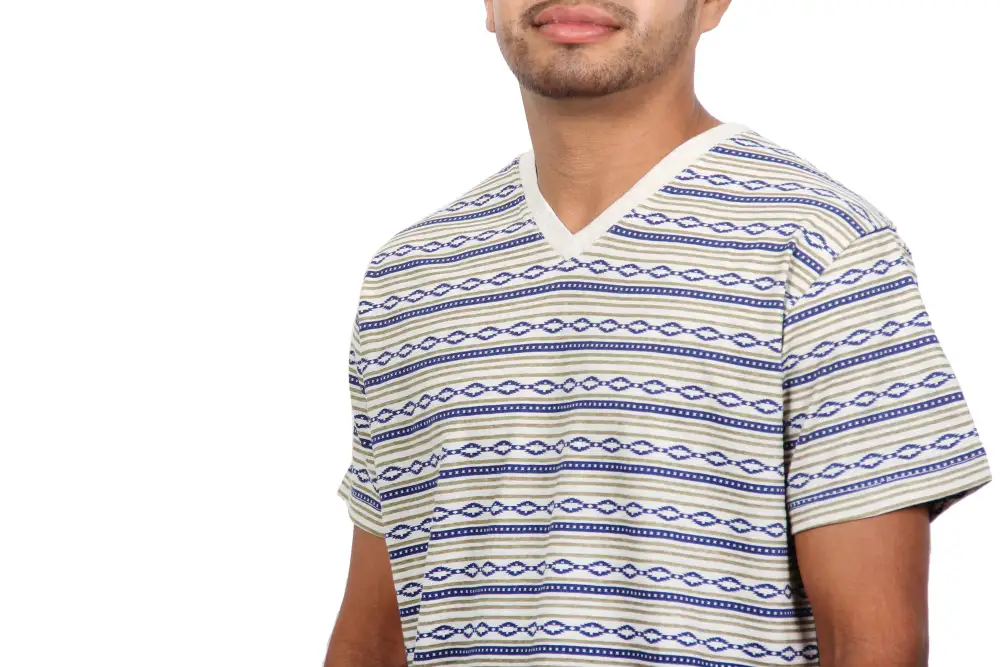 Jersey Printed Men's Button Down T-Shirt