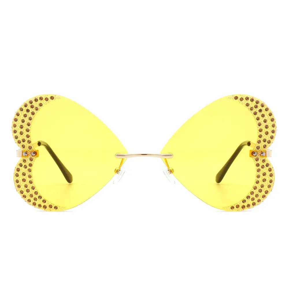 Rimless Butterfly Frame Sunglasses