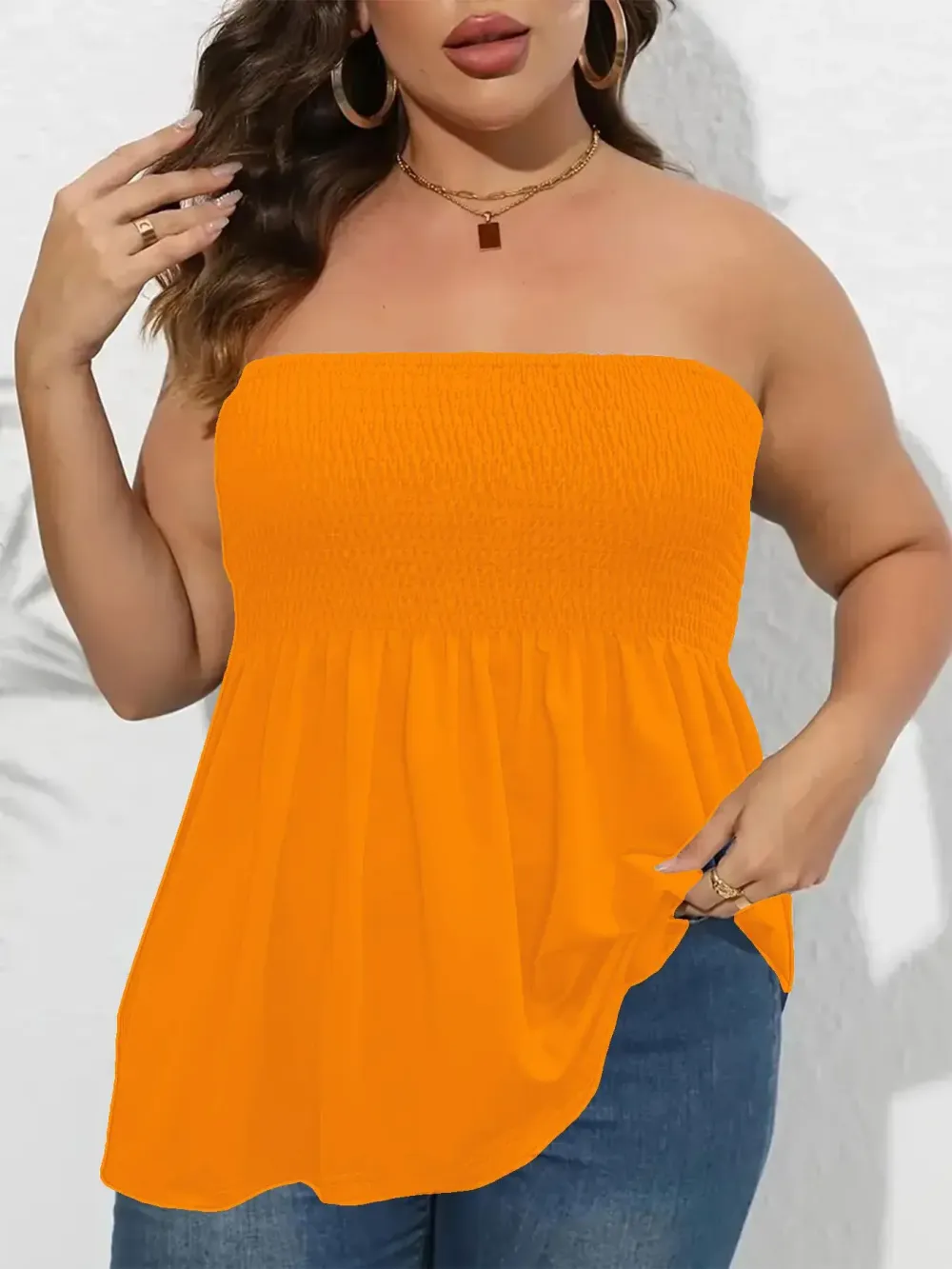 Solid Color Strapless Top With Ruffled Hem🔥12-Pack - All Colors Included, Only $35