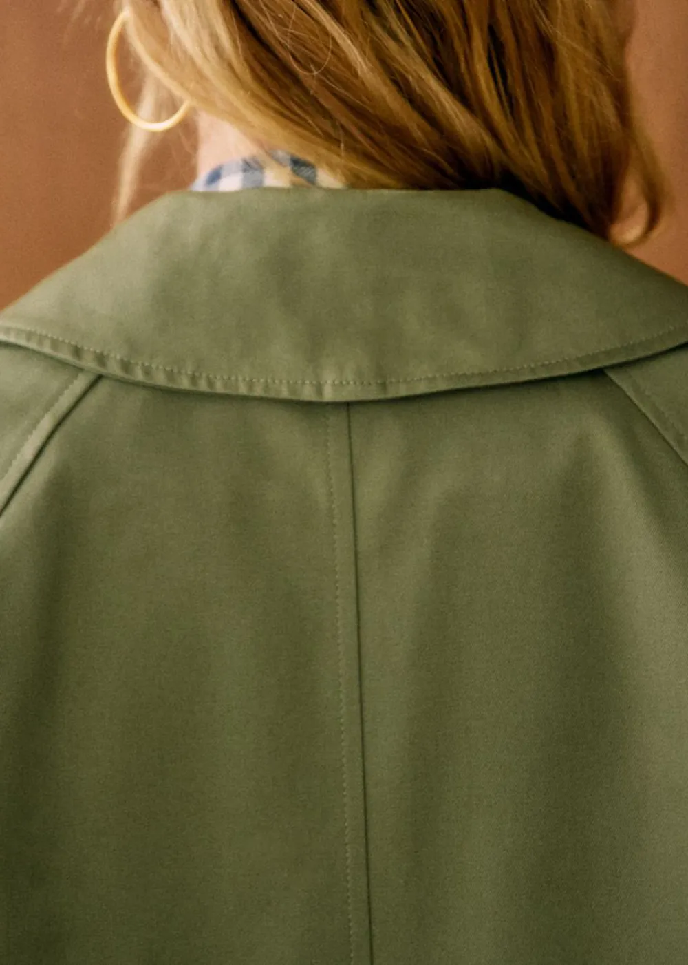 Dark Khaki  Oversized Trench Coat