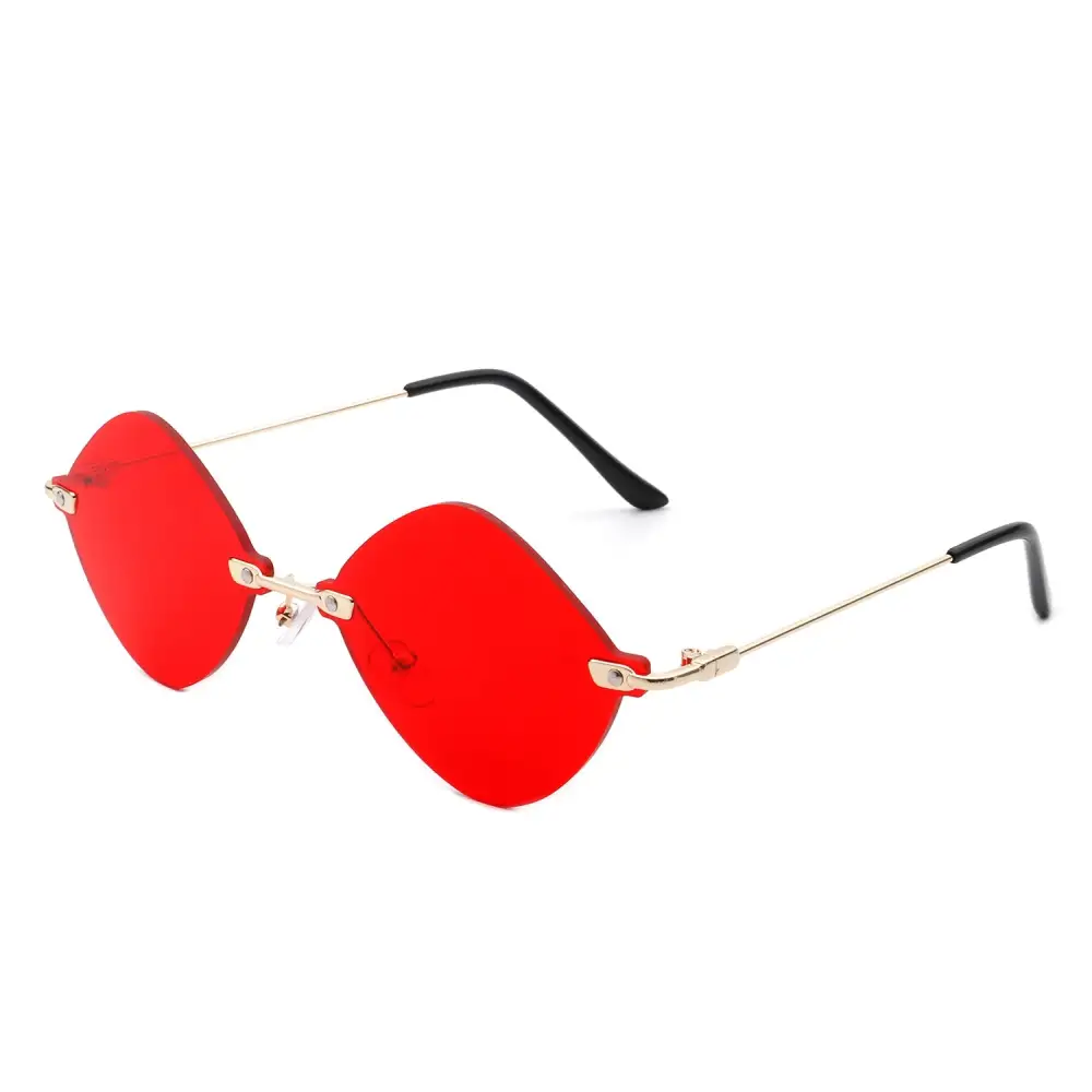 Round Rimless Frame Sunglasses