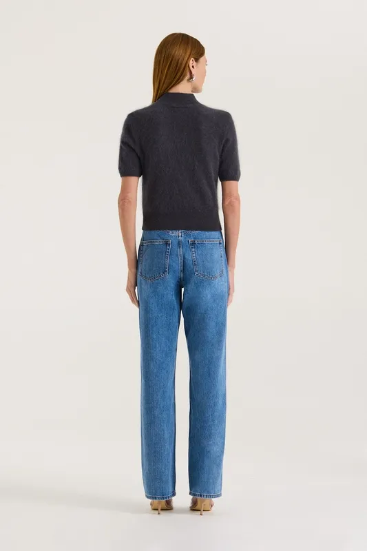 Charcoal Cropped Turtleneck Tee