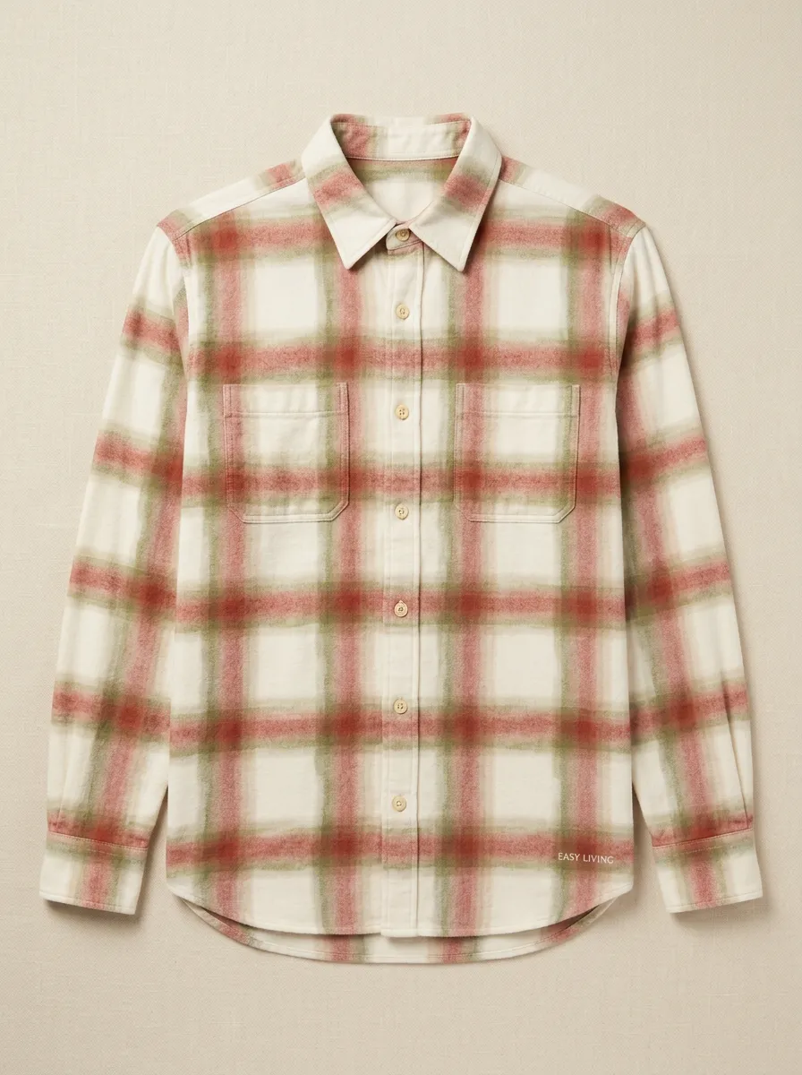Relaxed Form Plaid Long-Sleeve Men's Long-Sleeve Shirt
