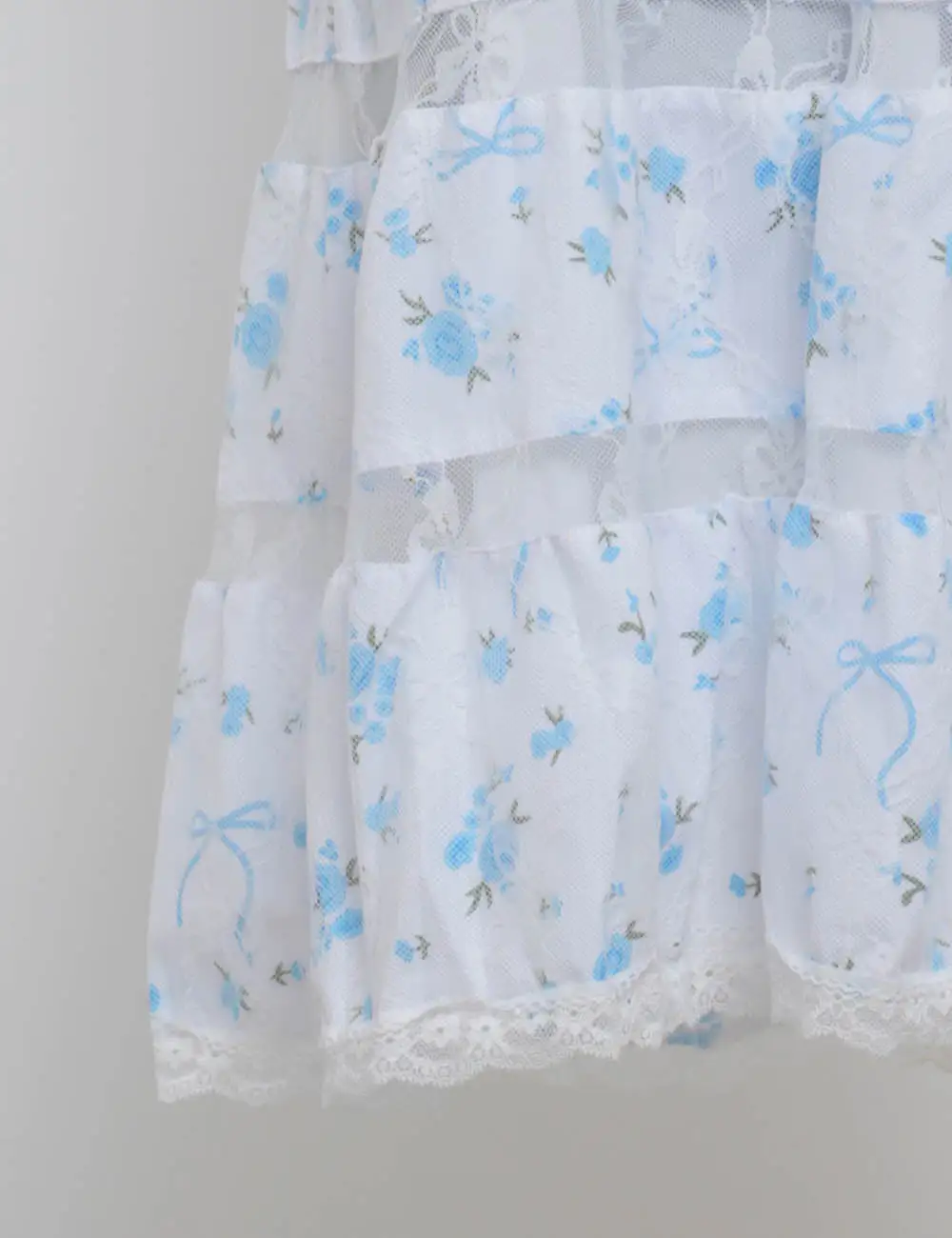 Lace Tiered Ruffle Romantic Mini Dress