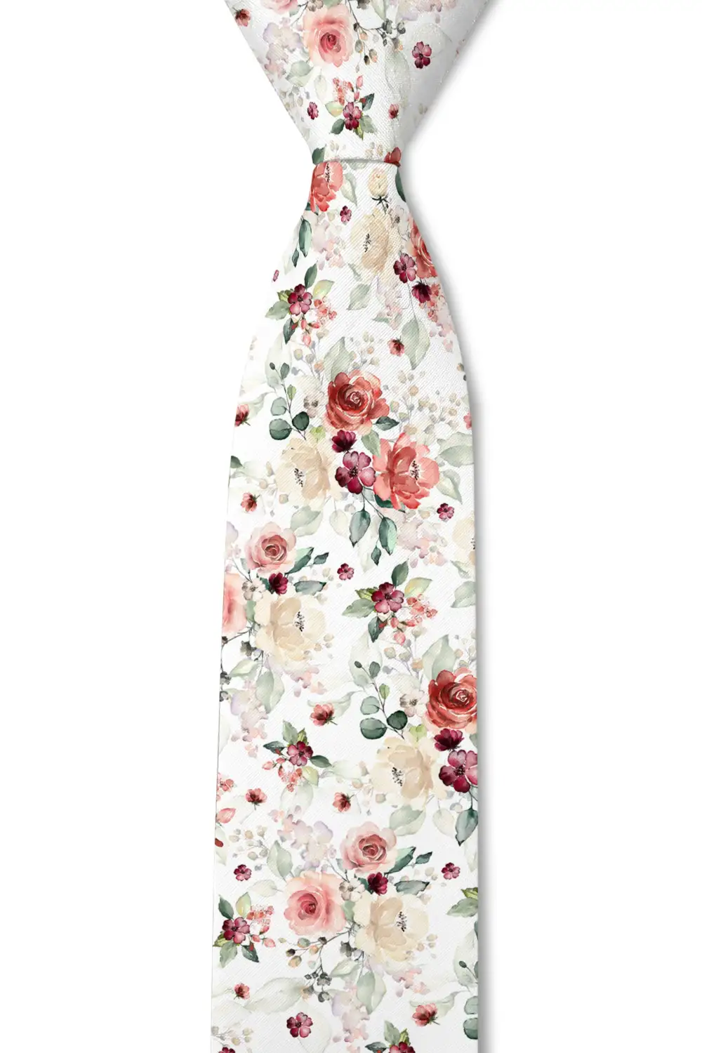 Rose Floral Pattern Necktie