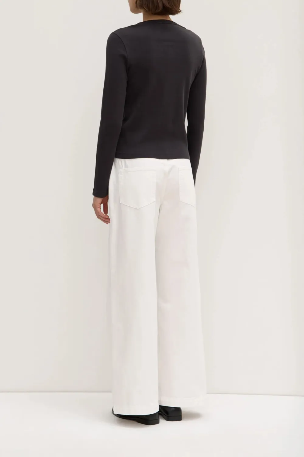 Cotton Ribbed Collar Women's T-Shirt