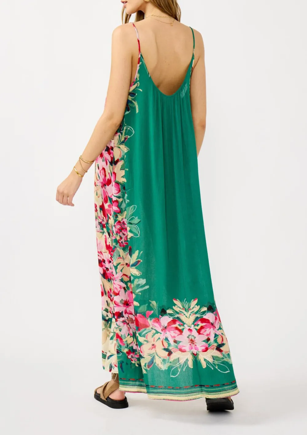 Printed Scoop Neck Maxi Dress
