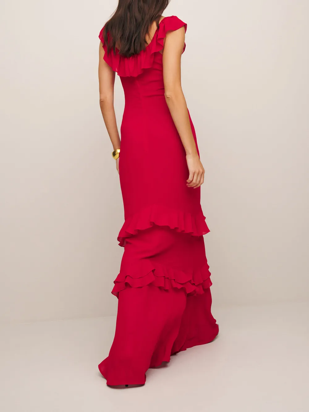 Floral Patterned Ruffled Maxi Dress