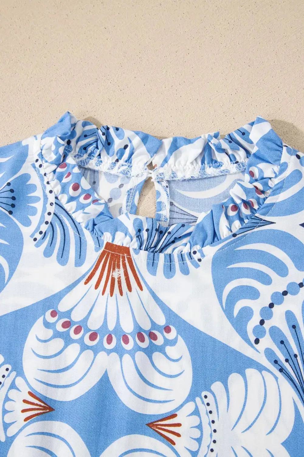 Printed Flutter Sleeve Dress Casual