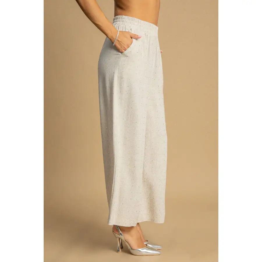Casual Full Size High Waisted Embellished Linen Pants Plus Size