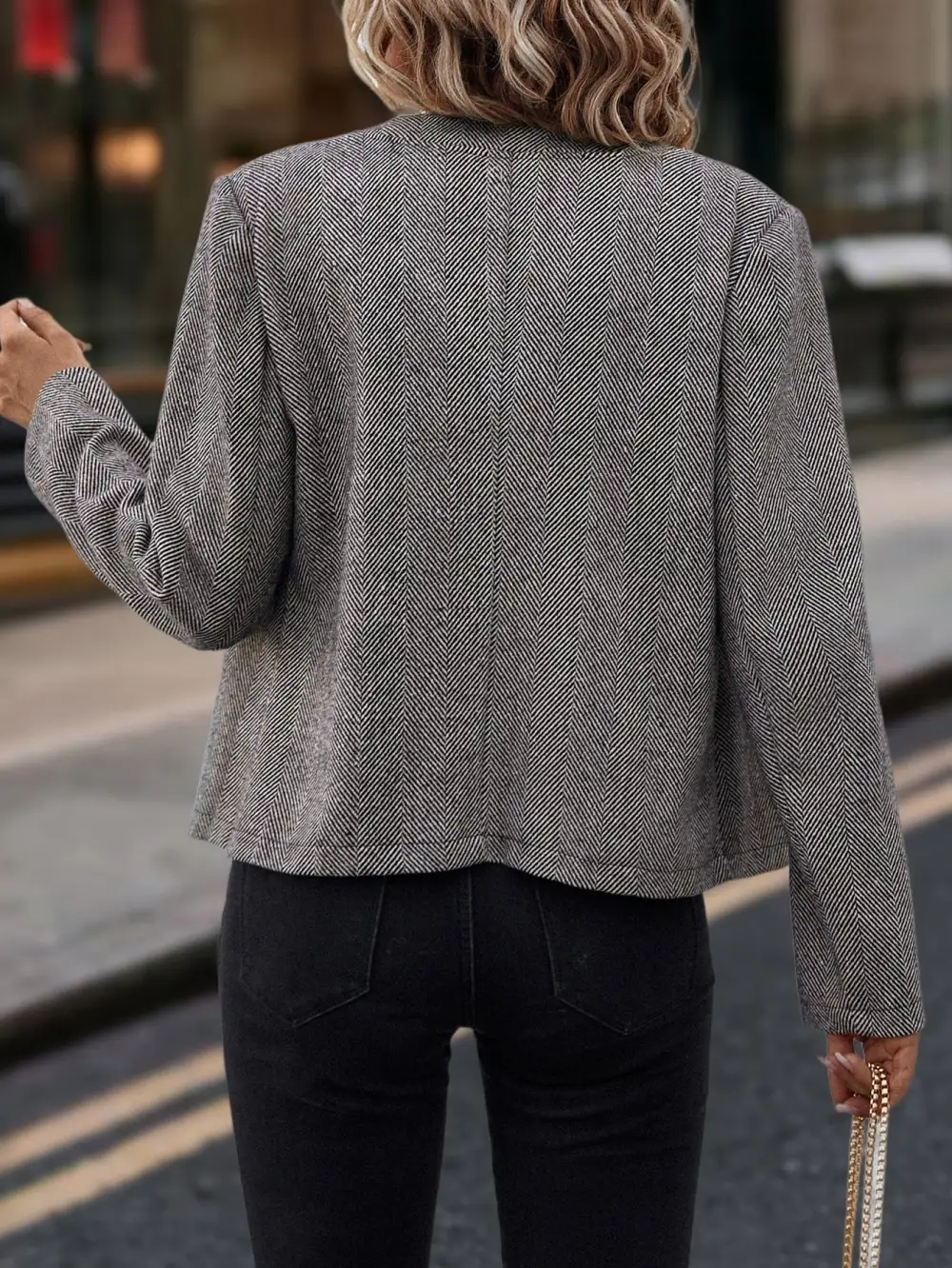 Herringbone Double Breasted Jacket