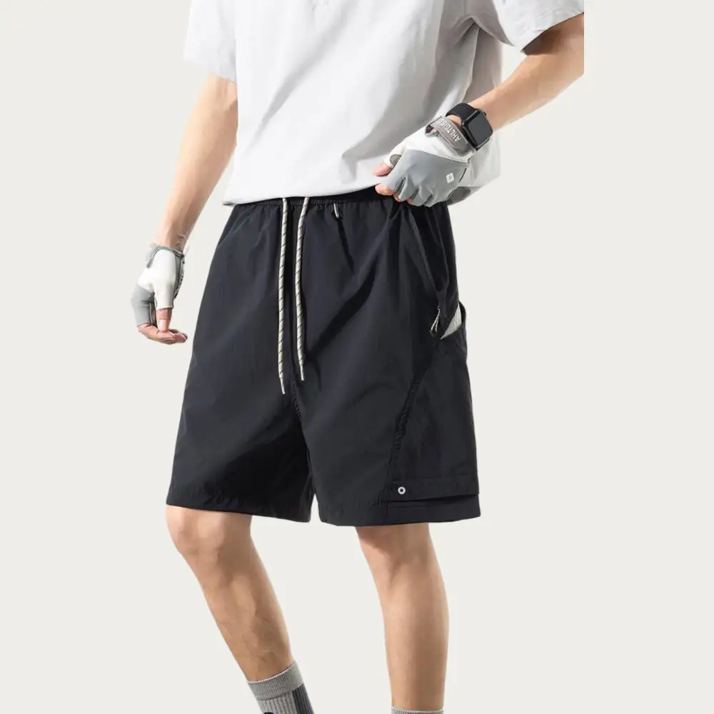 Refined Drawstring Side-Pocket Lightweight Men's Athletic Shorts