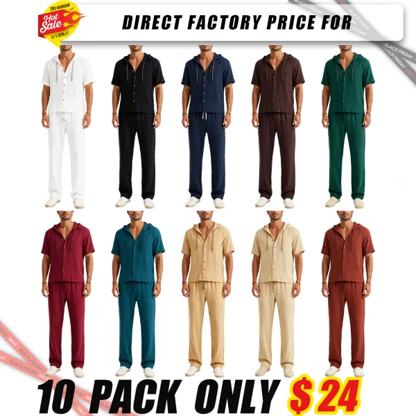 Men's Fashion Linen Two-Piece Set