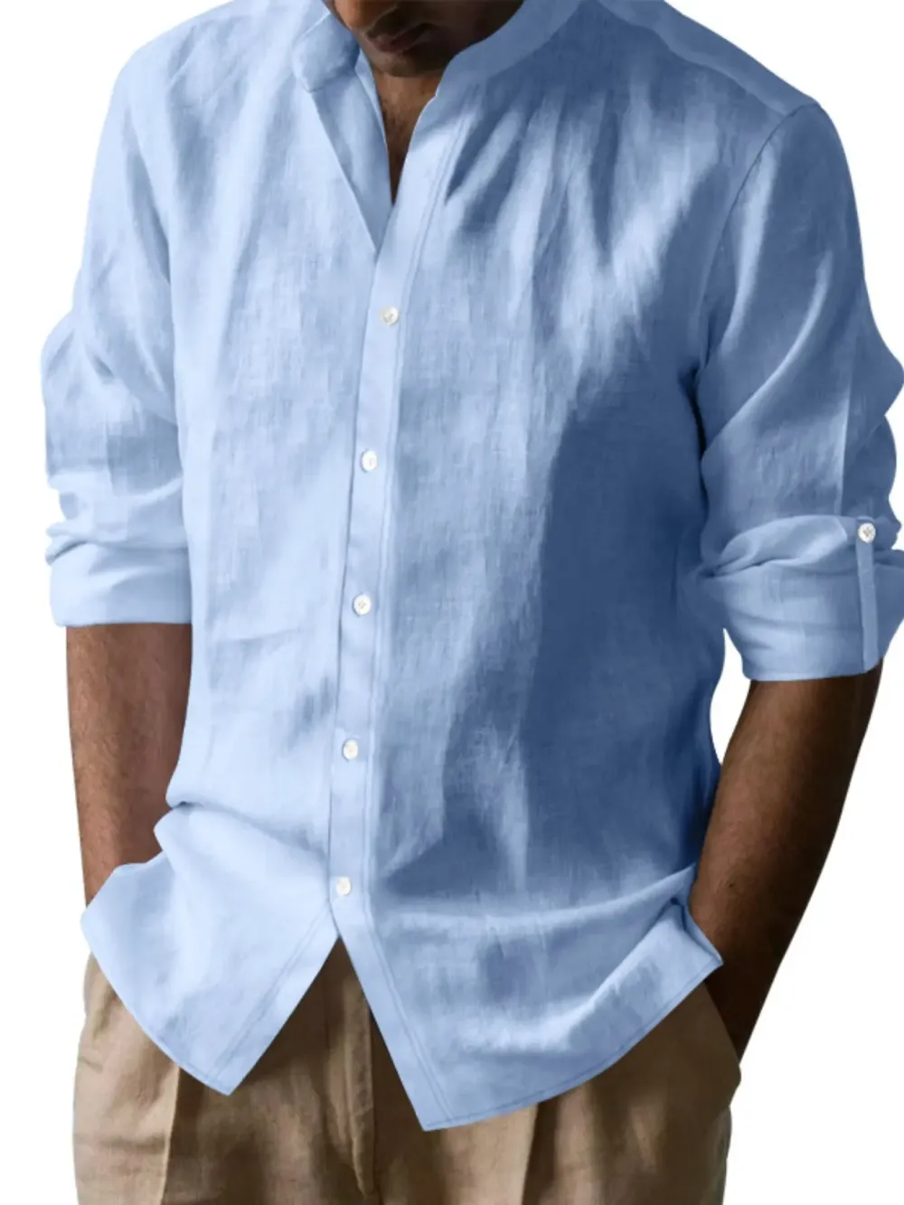 8-Pack Men's Casual Linen Blend Shirts Set