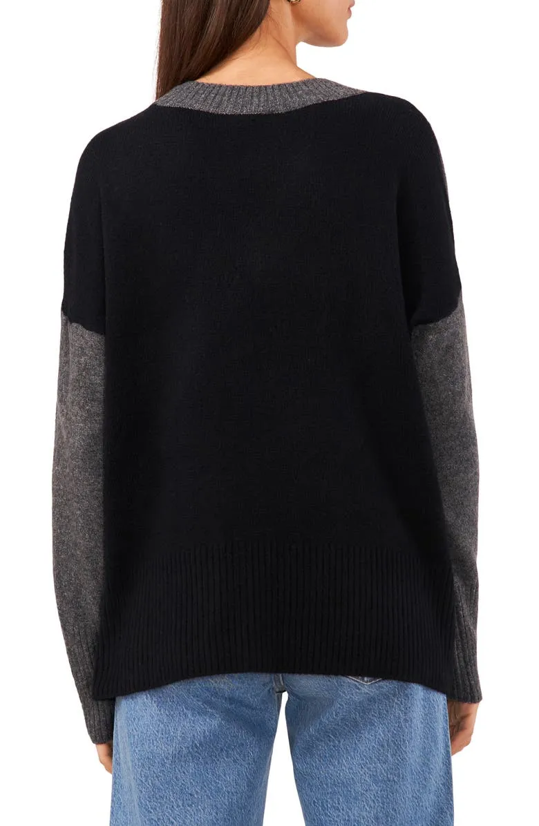 Contrast High-Low Sweater
