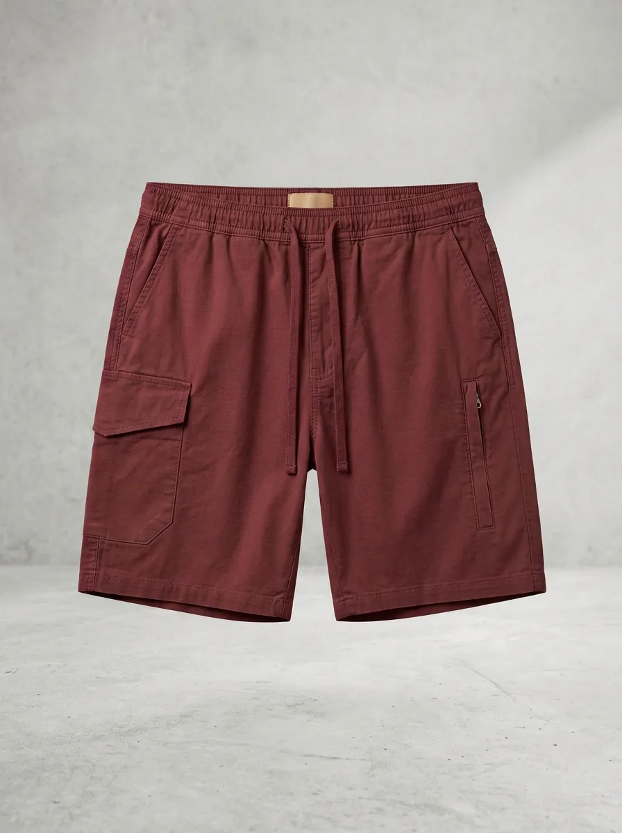 Men's Casual Outdoor Khaki Multi-Pocket Cargo Shorts