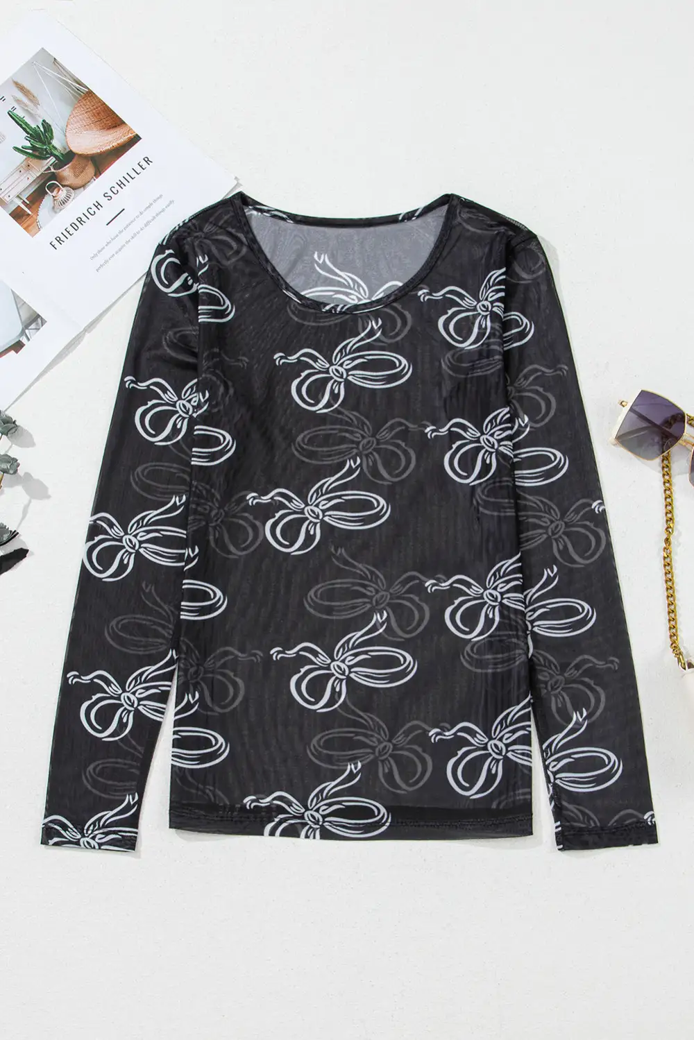 Mesh Long Sleeve Top