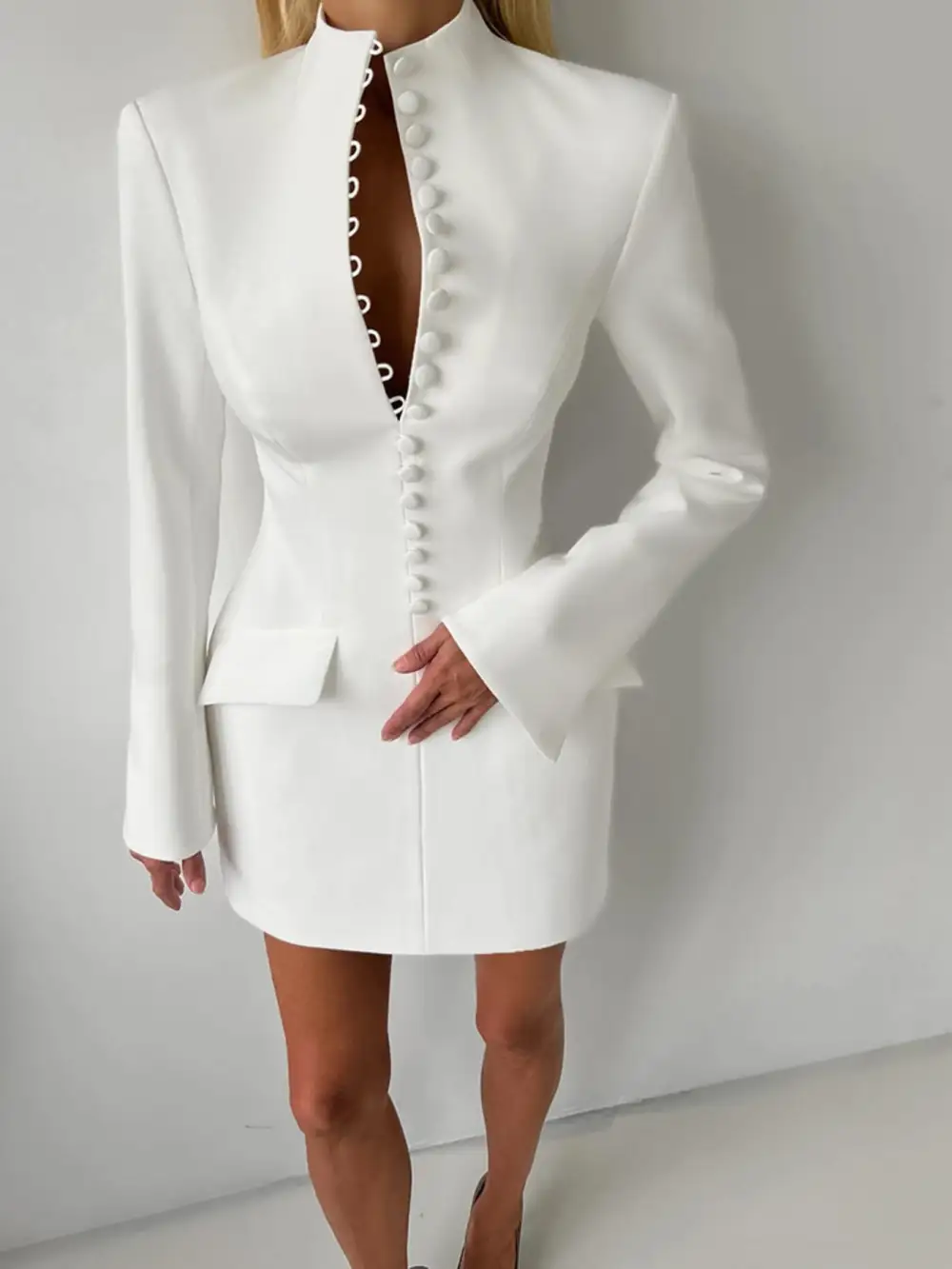 Button Front Dress Casual